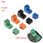 Green/Black/Blue/Orange 2edg 5.08mm 2/3/4/5/6/8P Straight/Curved Needle Pin Pluggable Screw Terminal Block Connector Plug+Socket - Image 4