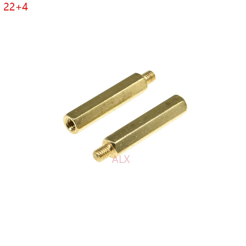 20PCS M3*22+4MM Hex head BRASS Spacing Screw Threaded Pillar PCB STANDOFF SPACER M3 22+4MM Hexagonal Stud Spacer 22+4 22MM+4MM