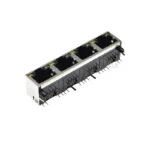 2PCS RJ45 1X4 1*4 Network Ethernet FEMALE SOCKET with light RIGHT ANGLE 56 8P8C female jack connector