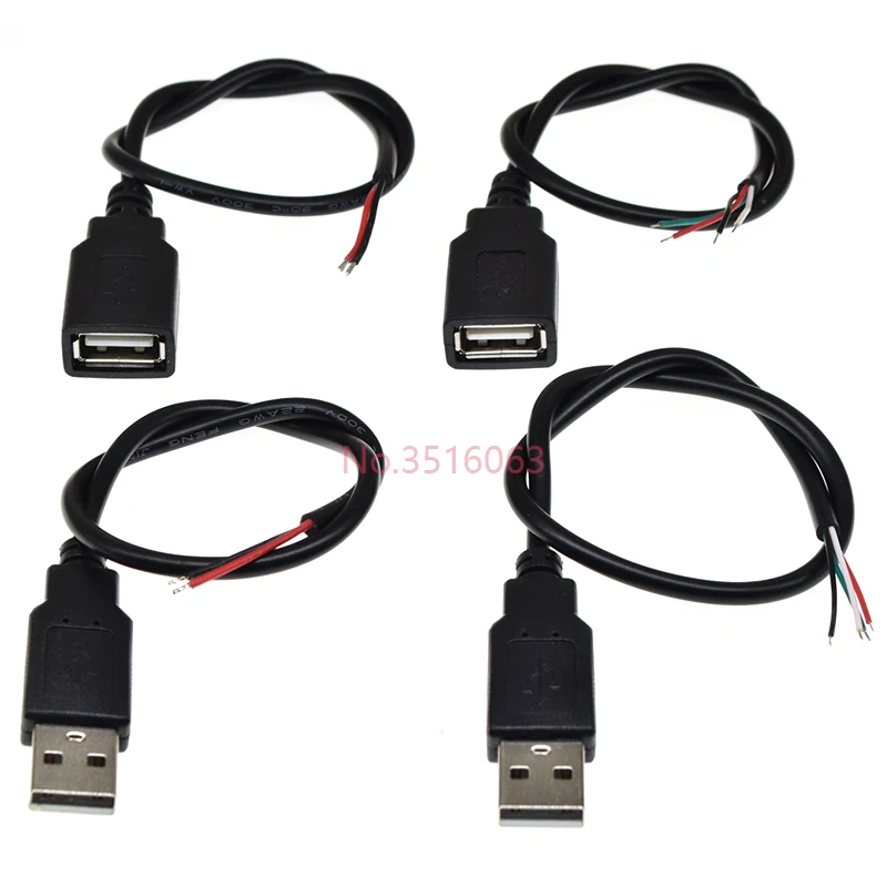 30cm/100/200cm  Power Supply Cable USB 2.0 A Female Male 2/4 Pin Wire Jack Charger Charging Cord Extension Connector DIY 5V Line