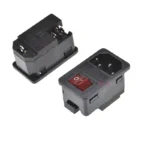 IEC320 C14 Electrical AC Socket 3 pin red LED 250V Rocker Switch 10A fuse female male inlet plug connector 2 pin socket mount - Image 8