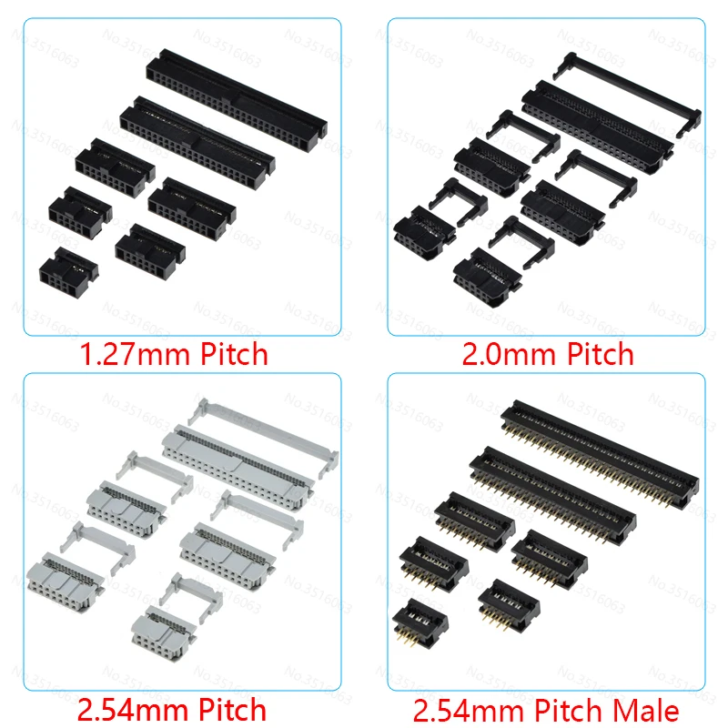 5/10Pcs 1.27/2.0/2.54mm Fc-6/8/10/12/14/16/20/30/40/50/64 Pin/P Female Plug DownLoad Cable Connector  Idc Box Header Socket Wire
