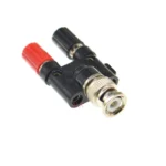 1Pcs BNC male to two dual 4mm Banana binding post jack connector Adapter bnc male to banana female jack - Image 2