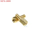 30PCS M3*6+6MM Hex head BRASS Spacing Screws Threaded Pillar PCB STANDOFF SPACER M3 6+6MM Copper Hexagonal Stud Spacer 6+6 6MM