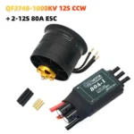 QX-MOTOR 80mm EDF with QF3748 3748 Metal Brushless Motor 1000KV CW CCW 12 blades Ducted Fan fit 80A ESC for Jet  RC Airplane - Image 10