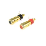 2Pcs 40MM Brass Speaker Binding Post Gold Plated Spring Loaded Press Terminal Connectors - Image 2