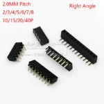 10PCS 2.0MM Pitch 2/3/4/5/6/8/10/40 PIN Single Row Right Angle FEMALE PIN HEADER 2MM Strip Connector Socket 3p/4p/6p/8p/20p/40p - Image 4