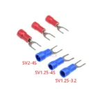 100PCS SV1.25-3/4 SV2-3/4 red blue Furcate spade Terminals Cable Wire Connector Fork Type pre-insulated Crimp terminal SV 1.25 2 - Image 2