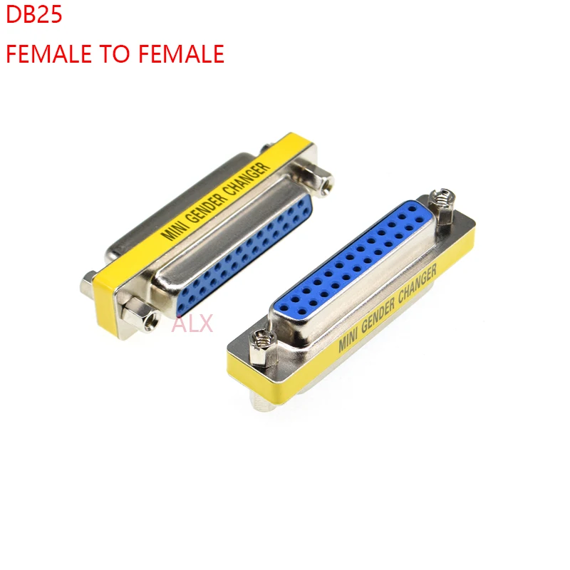 2pcs Db25 25pin Female To Female Serial Port Connector d-sub Com Connectors 25 Pin 25p Mini Gender Changer Adapter