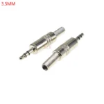 5pcs 3.5mm 3-Pole Stereo Metal Plug Connector 3.5 Plug & Jack Adapter With Soldering Wire Terminals 3.5mm Stereo Plug