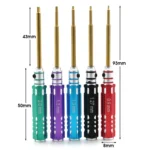 5pcs/set RC Mini 0.9mm 1.27mm 1.3mm 1.5mm 2.0mm Hex Screw Driver Set Titanium Screwdriver for Axial SCX24 1/24 RC Crawler Truck - Image 8