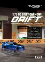 Turbo Racing 1:76 C64 Drift RC Car With Gyro Radio Full Proportional Remote Control Toys RTR Kit For Kids and Adults - Image 8