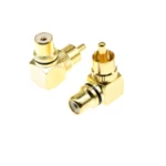 2Pcs Gold Plated Brass RCA Right Angle Male To Female Connector 90 Degree Adapters Connectors plug to jack - Image 5