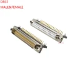 1pcs 3u Gold Plated Solid Pin Dr37 Male Female Pcb Mount Serial Port Connector Right Angle d-sub Com Connectors 37pin Adapter