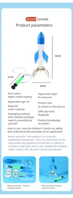 DIY Rocket Sprinklers Toys Water Splash Rocket Outdoor Water Play Toy DIY Science Experiment Kit & Education Model Toy For Gift - Image 10