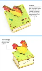 DIY Rooster DIY Science Experiment Kit & Education Model Toy Light Control Circuit Experiment Toys For Children Gift Toy - Image 6
