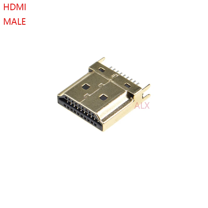 5/10/50pcs Hdmi Male Jack/Plug Connector 19pin 19p 1.6mm 180 Degree Gold-Plated Hd 19 Pin
