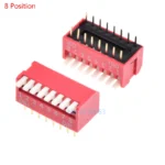 10PCS red 1/2/3/4/5/6/8/10/12 Position bits dip TOGGLE switch doule Row PITCH 2.54MM Slide Switches Right Angle - Image 9