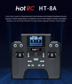 Hotrc HT-8A 2.4G 8CH  Transmitter HT8A Remote Control with F-08A Receiver For RC Helicopter Aircraft Car Ship Tank Robot - Image 4