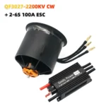 QX-MOTOR 70mm EDF QF3027 2200KV Brushless Motor CW CCW 12 Blades Ducted Fan use 100A ESC for RC Multirotor Helicopter Drone Part - Image 7