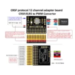 AneegFpv 5-12V 12CH CRSF/ELRS to PWM Converter Bend Pin Type Adapter Board 50Hz PWM Output 5-12V BEC for FPV Drone TBS Receiver - Image 5