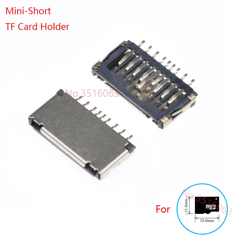 5/10Pcs Mini-Short Ultra-thin TF card holder Connector Socket Push in Pull Out Type Micro SD TranFlash Adapter H=1.5/1.7/3.75mm