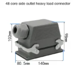 Industrial Rectangular Heavy Duty Connector HDC-HE-4/6/10/16/20/24/32/48 Core Pin 16A Waterproof Aviation Plug top and side - Image 11
