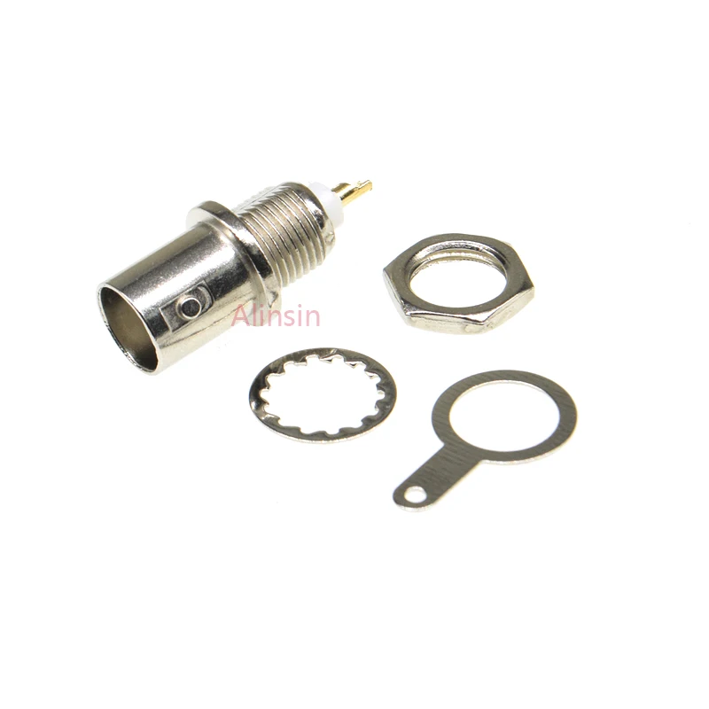 5PCS BNC Female Socket Solder Connector Chassis Panel Mount Coaxial Cable For Welding Machine Parts Hot