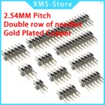 2.54mm Double row Male PCB Board Pin Header Connector Strip Pinheader gold plated copper 2/3/4/5/6/8/10/12/20/40Pin For Arduino