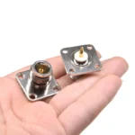 1PCS N type female jack RF coax connector 4-hole panel mount with solder cup,silver - Image 3