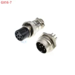 2set gx16-7 Aviation Plug Socket Circular Connector 16mm Diameter Gx16 7pin Male Female Wire Panel Connector Circular Screw Type