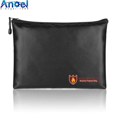 portable fireproof waterproof document storage bag for cash and passports