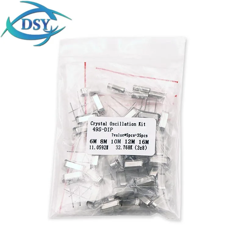 49S Crystal Oscillator HC-49S 6.000Mhz 8.000Mhz 10.000Mhz11.0592Mhz 12.000Mhz 16.000Mhz 32.768Khz  7values*5pcs=35pcs