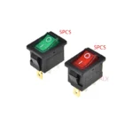 10PCS KCD1 3PIN red green with light Push Button rocker Switch ON/OFF   power switches 6A/250V 10A/125V 15*21MM 15*21 3 pin - Image 5