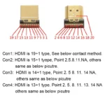 1PCS HDMI 19PIN male plug connector to terminal adapter with black shell wire cable free solder 19 pin - Image 5