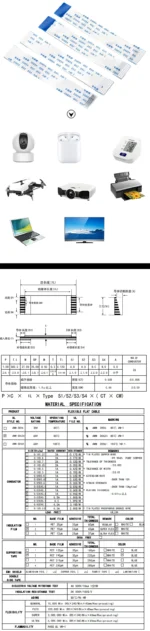 2PCS FPC FFC Cable 4/6/8/10/12/14/16/18/20/30/40P Pitch Ribbon Flexible Flat 0.5MM 1.0MM 500MM/600MM/800MM/1000MM/2000MM/3000MM - Image 6