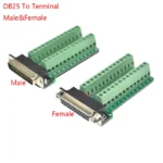 1PCS DB25 25PIN 2 ROW Male female connector to terminal adapter D-SUB RS232 TO RS485 converter 25 pin terminal board Module
