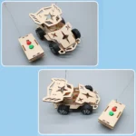 DIY Mini Solar Wireless Remote Control Car Toy Science Educational Toy Assembly RC Toys Wooden Car Vehicle Model For Kids - Image 3