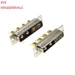 1pcs 4v4 30a Gold Plated Male Female High Current Connector d-sub Adapter Solder Type 4pin Plug Socket Welding High Power Db