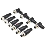 M12 waterproof sensor connector male & female plug 4/5/8 pin Straight/Right Angle type wire connector Screw Threaded coupling - Image 2