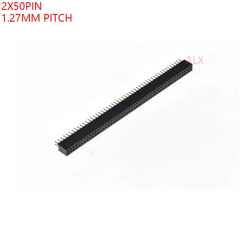5pcs 2x50 Pin Double Row Straight Female Pin Header 1.27mm Pitch Strip Connector Socket 2*50 50p 50pin 50 Pin For Pcb Board