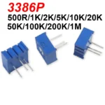 10PCS 3386P 100R 200R 500R 1K 2K 5K 10K 20K 50K 100K 200K 500K 1M Ohm 3386 New Trimpot Trimmer Potentiometer 100 200 500 4K7 - Image 3