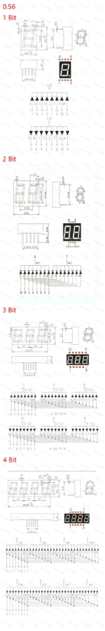 5Pcs LED Digital Tube Display 0.28/0.36/0.4/0.56/0.8-Inch 1/2/3/4-Bit 7 Segment Common Cathode/Anode Red/White/Yellow/Green/Blue - Image 17