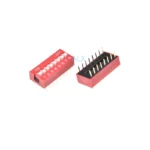 10PCS red 1/2/3/4/5/6/8/10/12 Position bits dip TOGGLE switch doule Row PITCH 2.54MM Slide Switches - Image 3