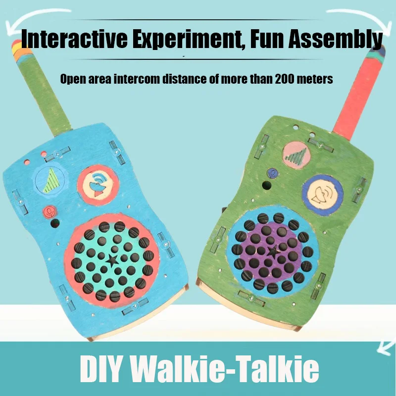 S35c49a01477546d29d07360526fd998eN.webp DIY Student Technology Walkie Talkie Small Production Science and Education Toy Model Science Experiment Toy - Image 1