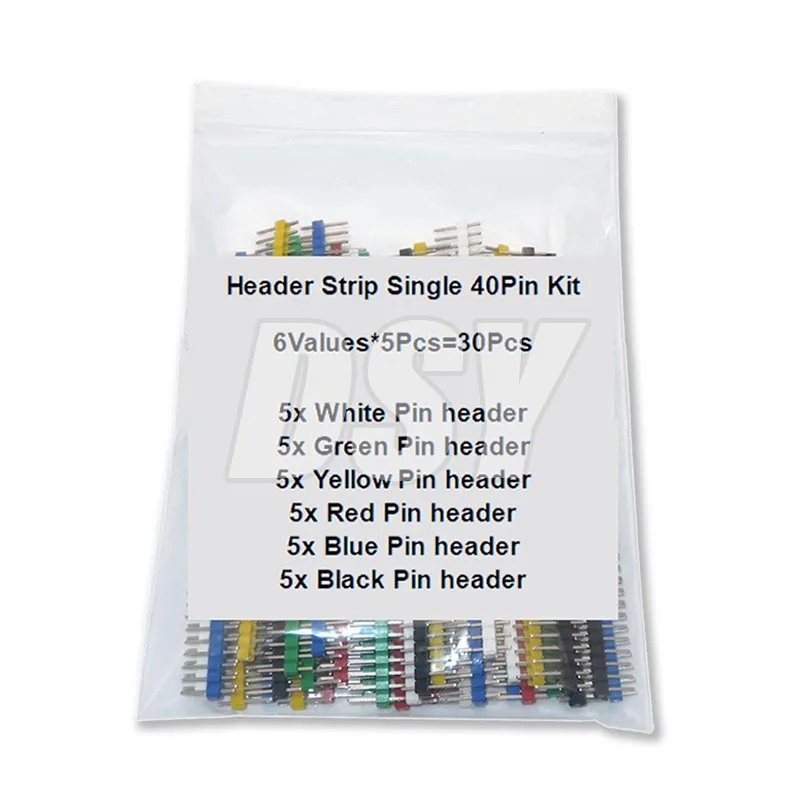 30PCS/LOT 40 Pin Breakable Pin Header 2.54mm Single Row Male Header Connector Kit PCB Pin Strip For Arduino