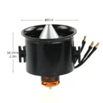QX-Motor 70mm EDF 4s 6s QF2827 Brushless motor 12 Blades Ducted Fan w/ 80A 60A 3-6S Esc for RC EDF Jet Aircraft Airplane - Image 2
