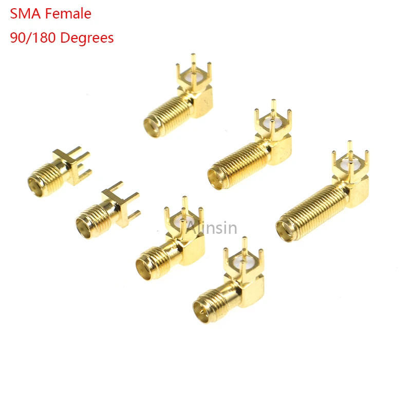 10pcs Sma ke/khd/kwe Rf Adapter Female Jack Connector Right angle/straight Solder Type Antenna Connector Pcb Mount 17mm 20/23 Mm