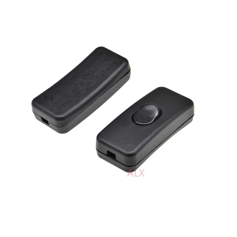 2PCS Universal AC 110-250V 2A Inline Lighting Lamp Plastic In Line Cord Rocker Switch ON/OFF POWER SWITCH