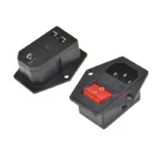 IEC320 C14 Electrical AC Socket 3 pin red LED 250V Rocker Switch 10A fuse female male inlet plug connector 2 pin socket mount - Image 2